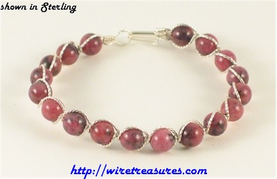 Rhodonite Bead Bracelet