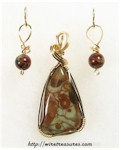 Spiderweb Jasper Pendant Set